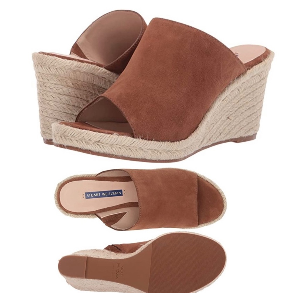 Stuart Weitzman Women's Brown Wedge Sandals - Picture 10 of 10